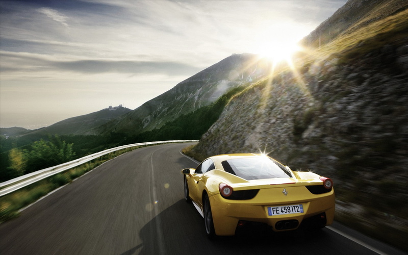 supercar, 1080P, yellow, italia, ferrari