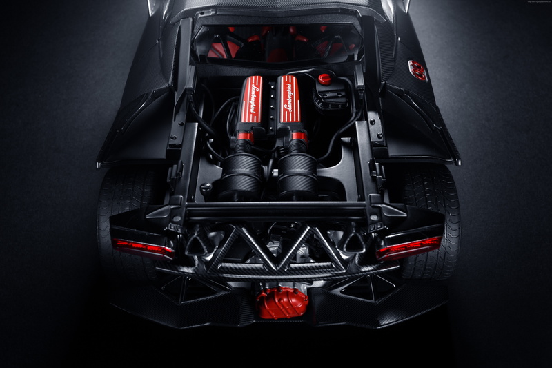 Lamborgini, 5K, engine, back, opened, supercar, racing