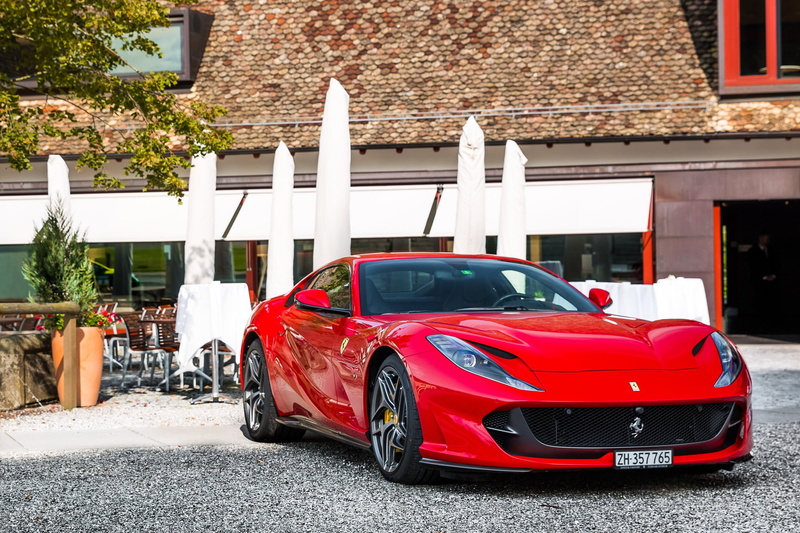 812, red, Ferrari, 1080P, Superfast, yard