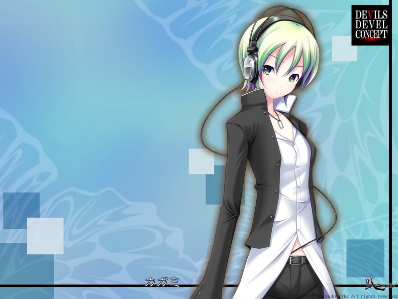 art and craft, male likeness, Headphones, occupation, standing, day, blue, technology, Girl, representation, blue background, wall - building feature, indoors