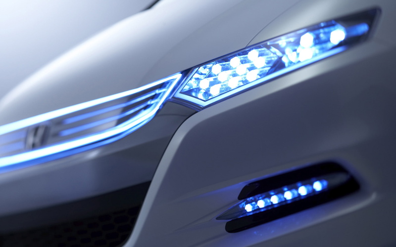 car, white, insight, honda, headlight, 2K