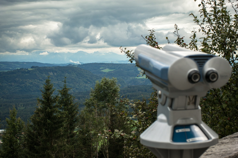 wide, outlook, forest, clouds, bavaria, viewpoint, distant view, coins telescope, landscape, optical instrument, germany, astronomy, beauty in nature, view