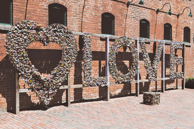 no people, architecture, locks, Heart, Valentines Day, lighting equipment, retail display, retail, building, brick, hanging, wall - building feature, Love