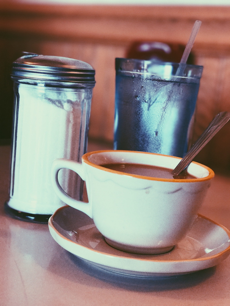 no people, glass, delicious, cup and saucer, coffee - drink, jar, water, eating utensil, wood, condiment, freshness, beside, crockery, coffee cup, brewed coffee