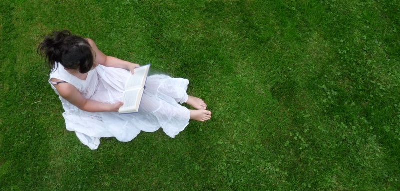gradd, one person, book, contemplation, women, child, nature, lying down, white, white color, day, people, relaxation, adult, woman, literature, full length
