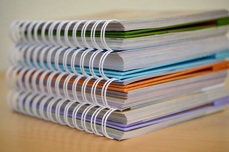 order, notebooks, learning, business, selective focus, bound, stack, education, books, spiral, paperwork, pile, studio shot, data, colorful, school, paper