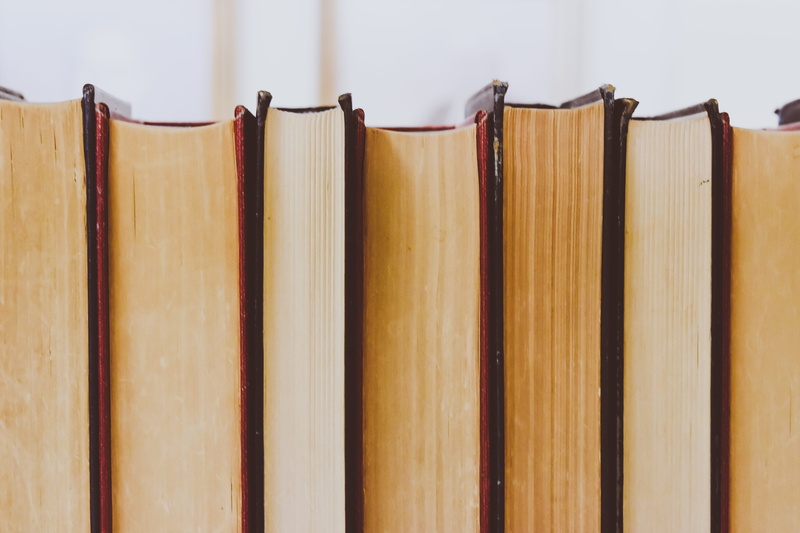publication, 5K, brown, close-up, literature, music, hardcover book, shelf, side by side, pattern, wood - material, no people, old, book bindings, library