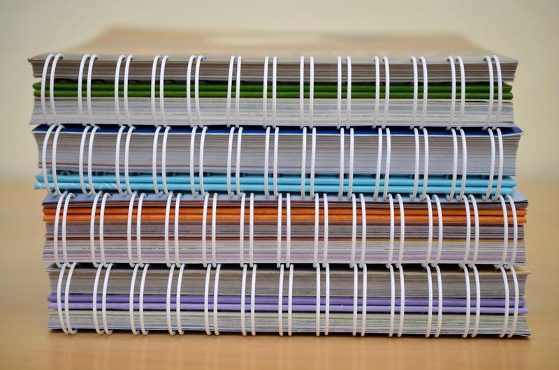 close-up, order, piled, equipment, industry, pattern, notebooks, electrical component, communication, still life, color, side by side, indoors, colorful