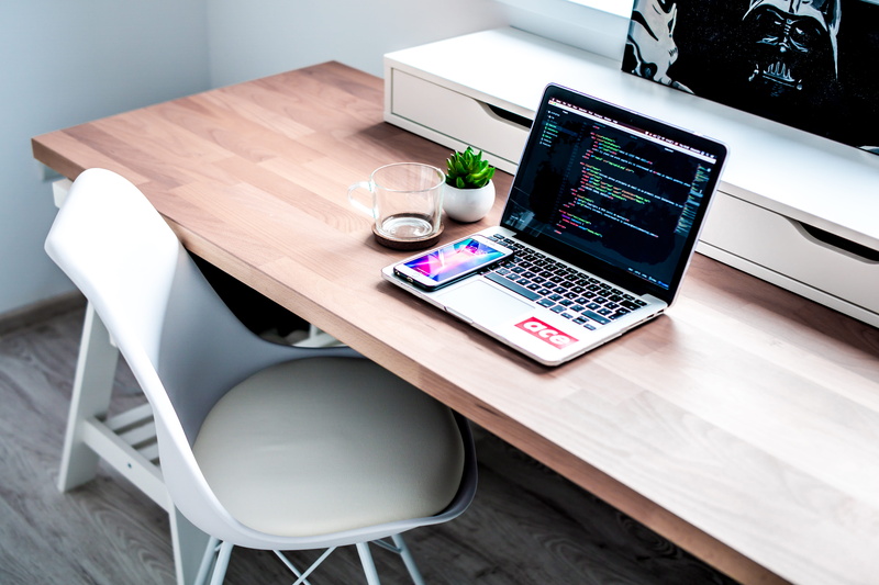wireless technology, top, no people, furniture, business, communication, wooden, computer, connection, 5K, desk, smartphone, technology, laptop, still life