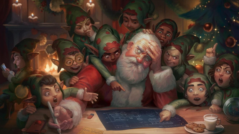art, christmas, art and craft, christmas day, human representation, indoors, representation, santa claus, sculpture, table, group of people, still life