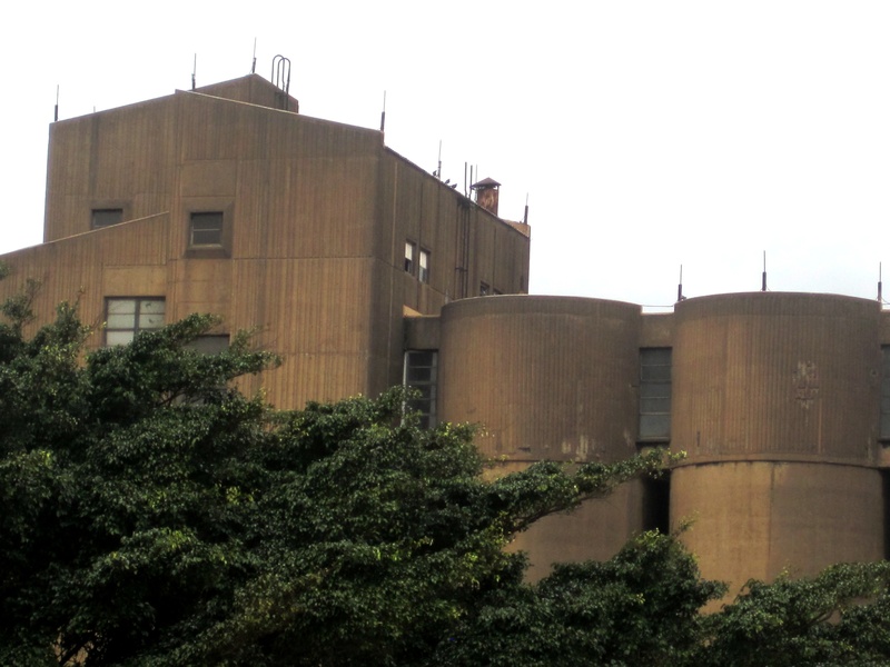 industry, industrial, architecture, 2K, low angle view, fuel and power generation, no people, copy space, day, dirty, brown, building, storage compartment