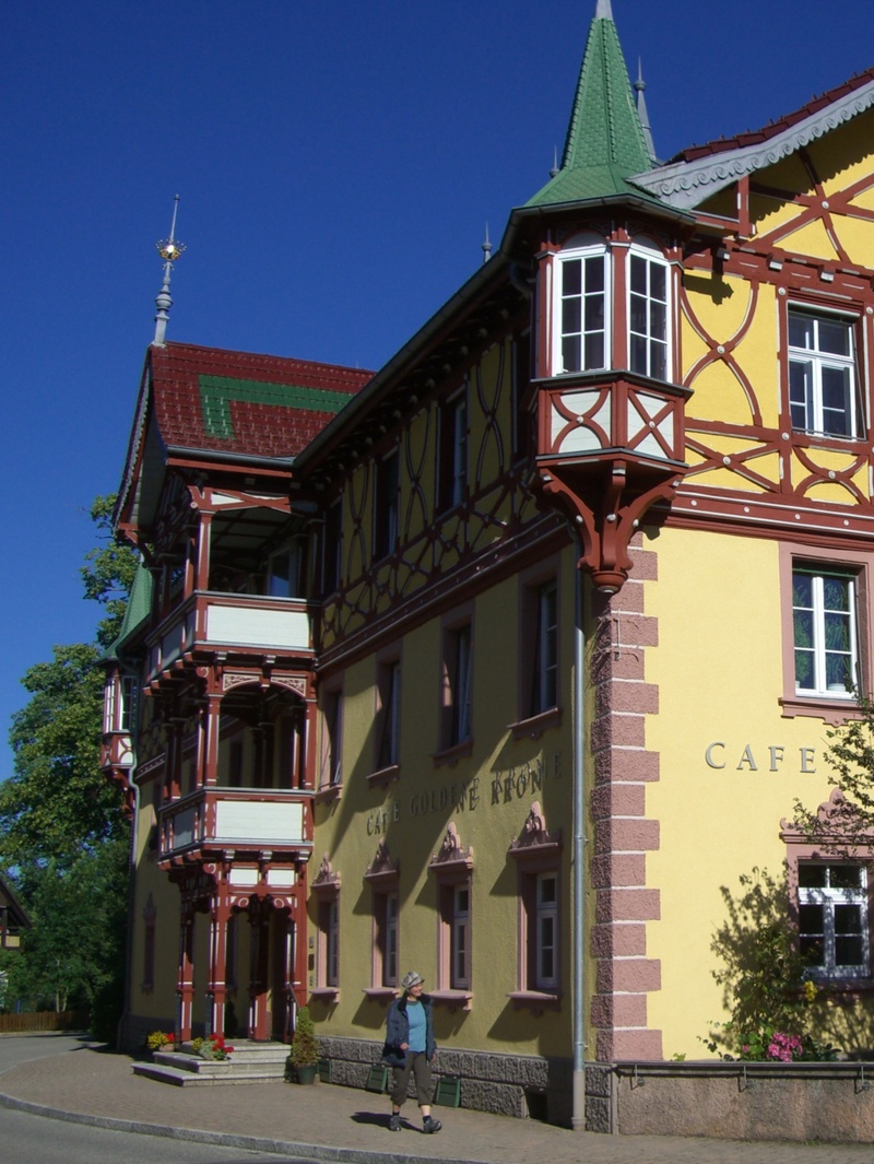 sunlight, art nouveau, clear sky, turret, plant, sky, st mar gene, hochschwarzwald, facade, bay window, historical, no people, outdoors, women economic