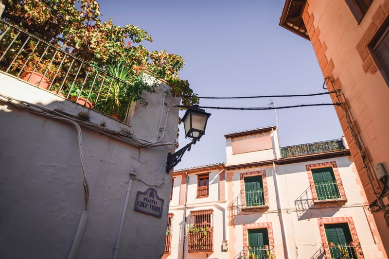 travel, plant, andalucia, window, holidays, curtain, handrail, home decor, cordoba, beige, daytime, city, day, outdoors, building exterior, architecture
