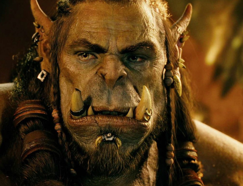 front view, looking, focus on foreground, primate, warcraft, people, movies, beard, 2016 movies, portrait, 1080P, males, headshot, close-up, mammal, human face