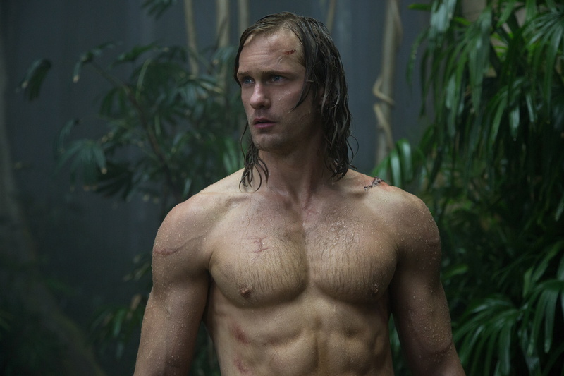 young adult, adult, lifestyles, strength, standing, one person, young men, the legend of tarzan, front view, chest, shirtless, abdominal muscle, contemplation