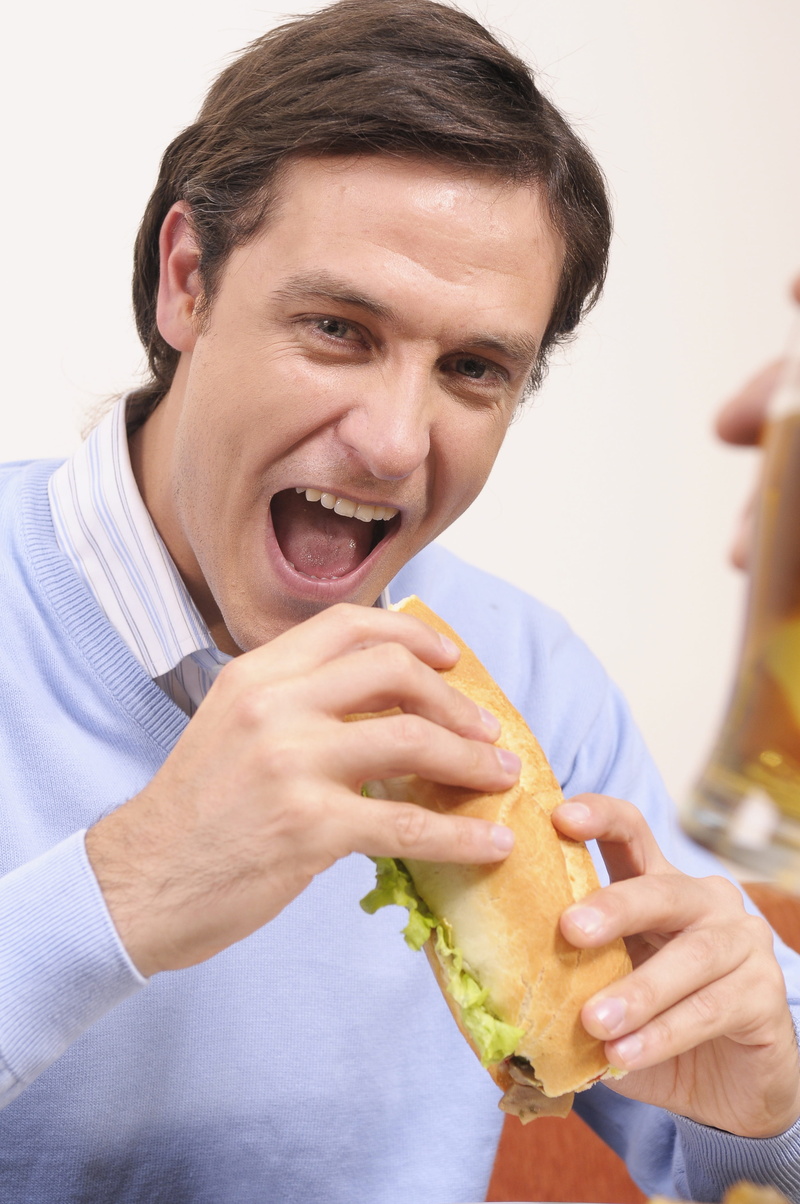 sandwich, one person, front view, hungry, mid adult men, eating, food, business man, real people, man, 4K, adult, holding, people, food and drink, men