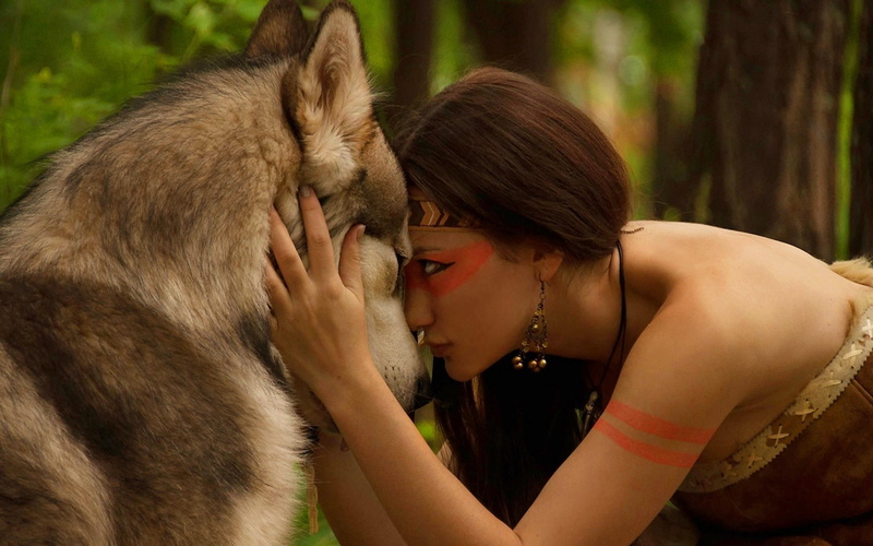 beautiful, bright, hair, girls, lovely, wolves, lashes, 2K, animals, beloved, tattoo, colorful, wolf, women
