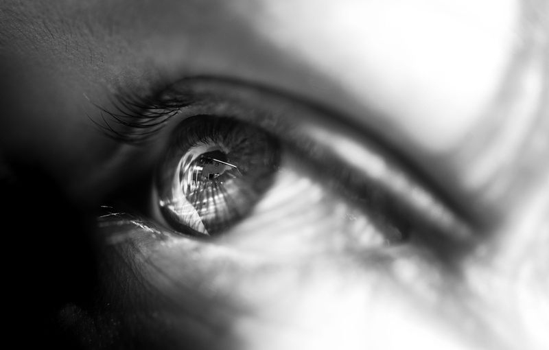 extreme close-up, reflection, macro, iris, eye, woman, face, black, skin, eyesight, one person, eyelid, close-up, girl, unrecognizable person, body part
