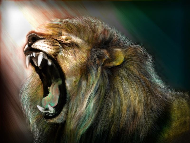 roar, lion, 1080P, art