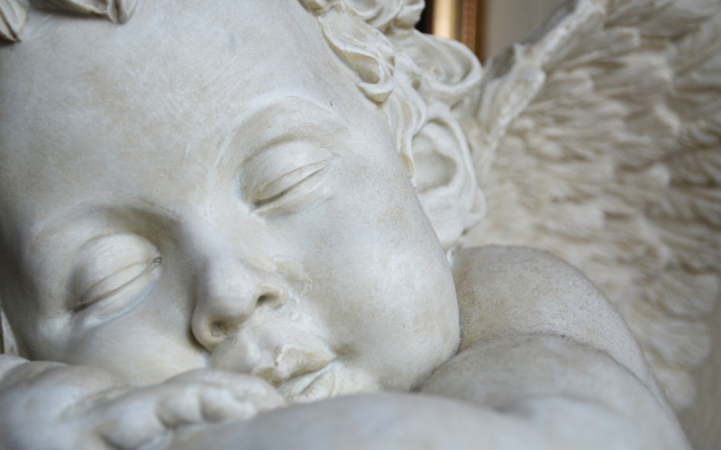 sleeping, art and craft, spirituality, representation, statue, craft, 2K, human representation, emotion, sculpture, marble, close-up, eyes closed, body part
