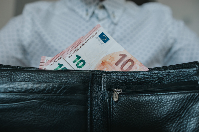 euros, paper money, pocket, man, investment, focus on foreground, closeup, wallet, jeans, indoors, banknotes, finance, close-up, finance and economy, midsection