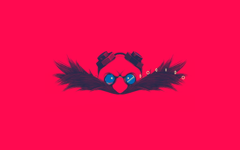 positive emotion, celebration, pink color, flower head, red background, 1080P, love, digital art dr_ robotnik doctor robotnik sonic the hedgehog minimalism red background