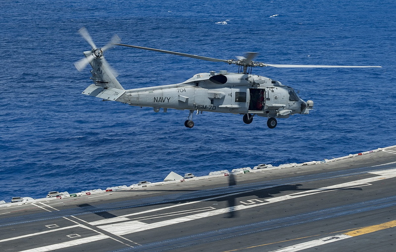ship, hovering, 1080P, vessel, united states navy, industry, aggression, nautical vessel, military, military training, mid-air, water, usn, helicopter
