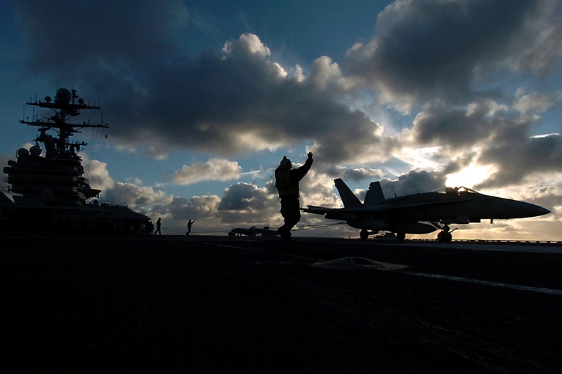 silhouettes, sunset, nautical vessel, nature, transportation, backlight, carrier, clouds, aircraft, crew, aviation, military, plane, airport, cloud - sky
