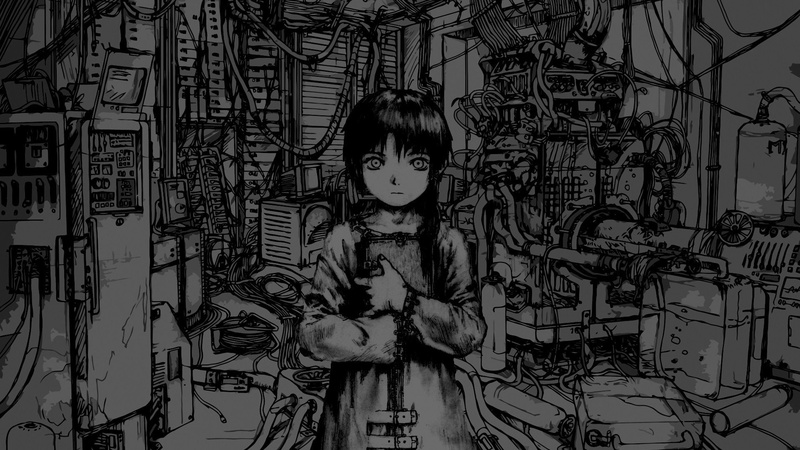 girls, cyberpunk, monochrome, technology, iwakura, experiments, series, anime, horror, sci-fi, lain, 1080P, drawn, computers, drama, serial