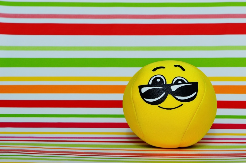 yellow, striped, fun, no people, 5K, emotion, creativity, representation, smiley, ball, cool, sweet, fabric, still life, glasses, anthropomorphic face