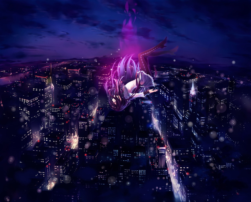 city, 1080P, night, aerial view, building exterior, glowing, haired, nightlife, architecture, digital, arts culture and entertainment, high angle view