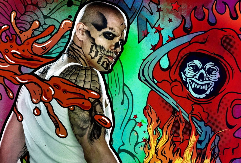 indoors, human skeleton, suicide, creativity, Movie, 1080P, Suicide Squad, young men, squad, human representation, mural, young adult, portrait, diablo