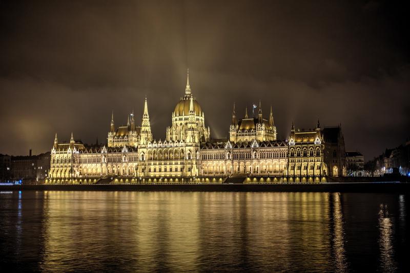 Budapest, rivers, 4K, parlament, houses, cities, night, Hungary