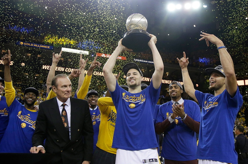 human arm, Basketball, emotion, Golden State Warriors, celebration, excitement, achievement, front view, trophy, human limb, award, waist up, smiling, standing