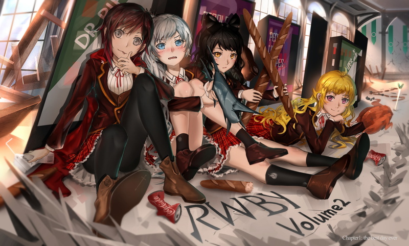 Rooster Teeth, RWBY, Ruby Rose (character), anime, Blake Belladonna, Yang Xiao Long, anime girls, 2K, Weiss Schnee
