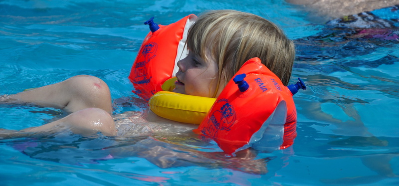 swimming Pool, nature, Water Wings, one person, caucasian Ethnicity, innocence, sport, smiling, outdoors, boy, boys, playful, leisure Activity, 4K, Human