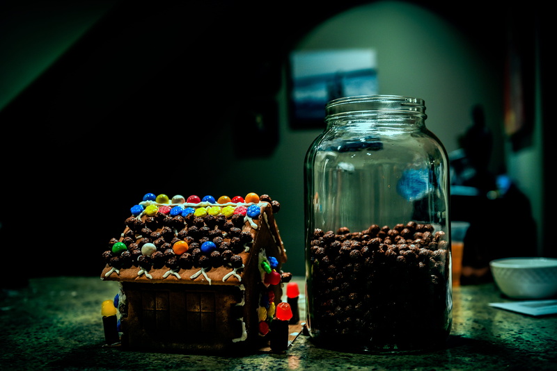 sweet food, filled, still life, food, chocolate, container, candies, color, glass, transparent, focus on foreground, near, table, indoors, refreshment