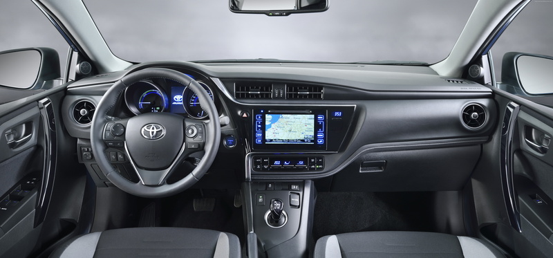 blue, hatchback, Toyota auris, interior., hybrid, 5K