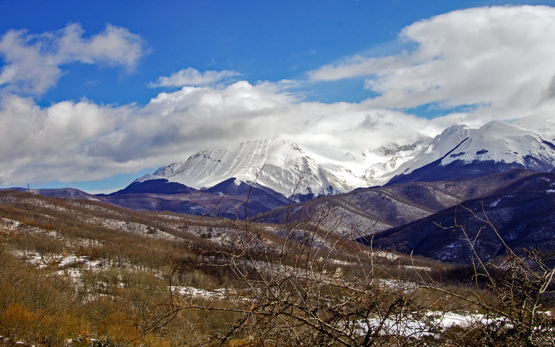 winter, outdoors, italy, the abruzzo national park, mountain, campotosto, mountains, mountain peak, majestic, landscape, gran sasso, mountain range, national park of abruzzo