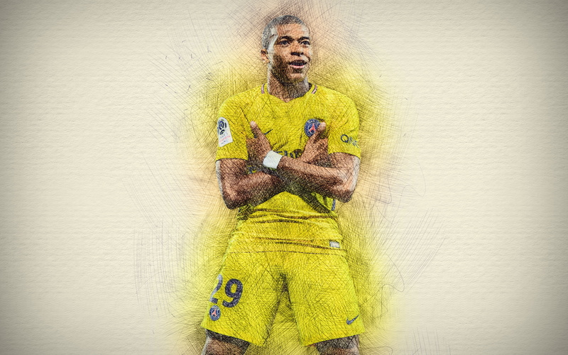 Paris Saint-Germain F.C., Soccer, Kylian Mbappé, 4K