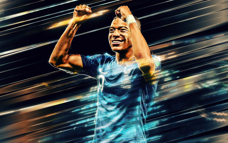 Kylian Mbappé, Soccer, 4K, French