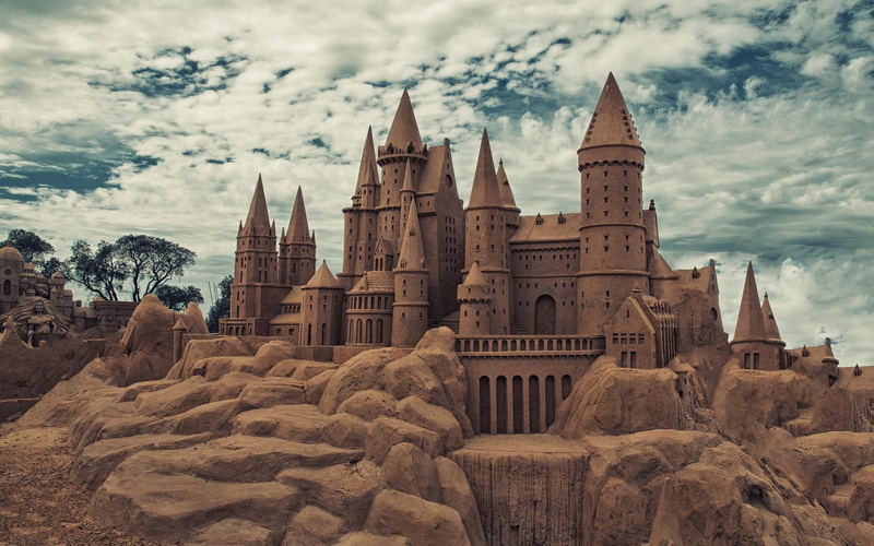 castle, sand, 1920x1200, gray, 1080P, cloud, world