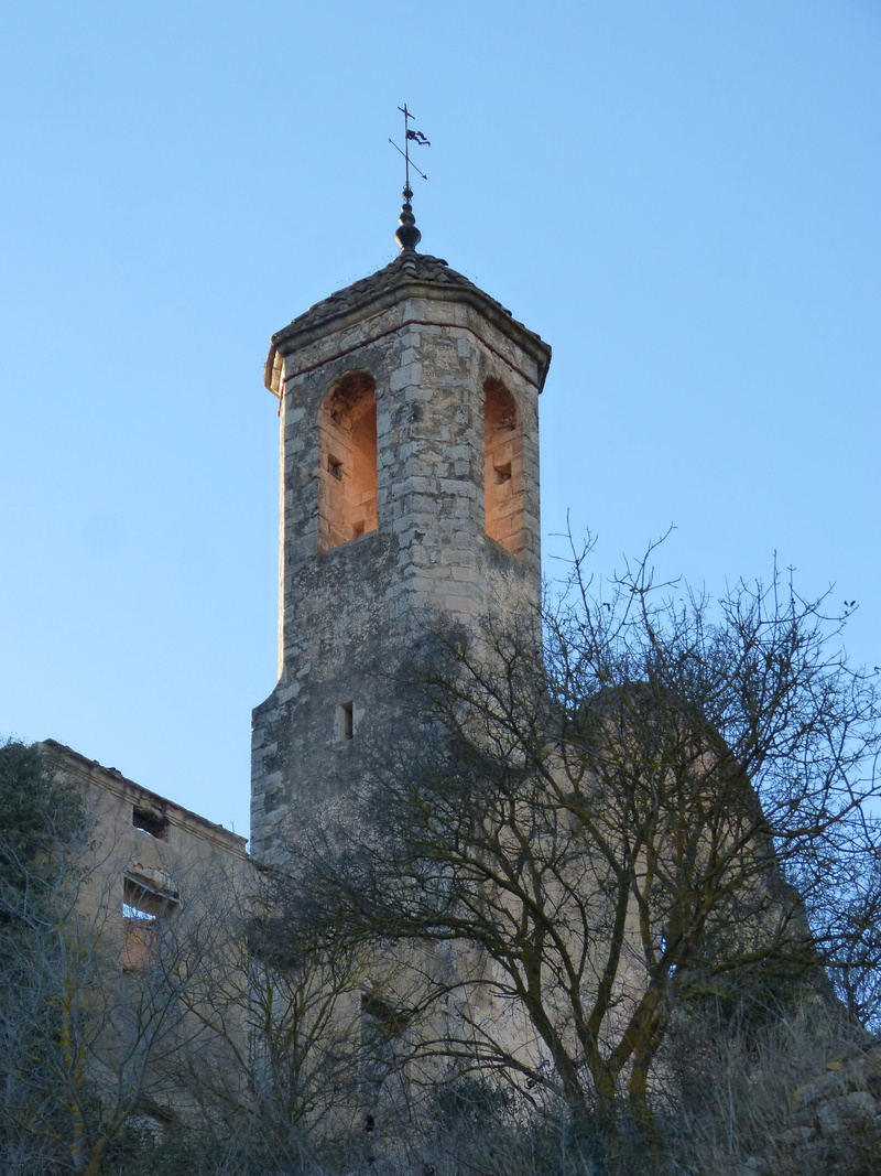 ruin, dream, low angle view, place of worship, nature, magic, building exterior, clear sky, outdoors, santa perpètua de gaià, religion, church, building