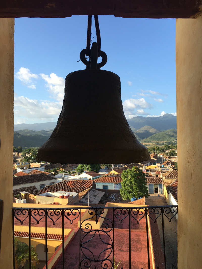 religion, brown, trinidad church cuba, nature, travel destinations, city unesco heritage trinidad cuba, cloud - sky, 2K, mountain, bell, outdoors, mountain range