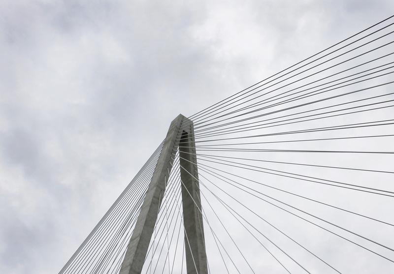 4K, cable, sky, mississippi river, tall - high, bridge, transportation, cable-stayed bridge, day, engineering, built structure, steel, metal, steel cable