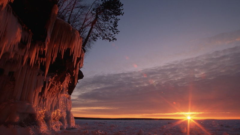 Wisconsin, ice, cave, lakes, 1080P, ice cave, x, hd, lake, superior, nature, art