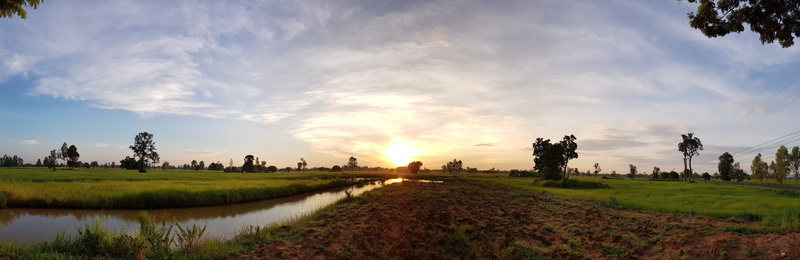 water, landscape, rural scene, scenics - nature, outdoors, the evening sky, sunset, tranquil scene, cool, orange, evening, last light, 5K, the sun, plant