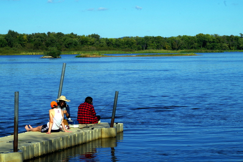 plant, day, tree, real people, beauty in nature, outdoors, river, blue, rear view, scenics - nature, water, fishing, mississippi river, 4K, sitting, lifestyles