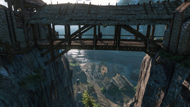 outdoors, built structure, weathered, bridge, travel destinations, old, brown, bridge - man made structure, water, The Witcher 3: Wild Hunt, transportation