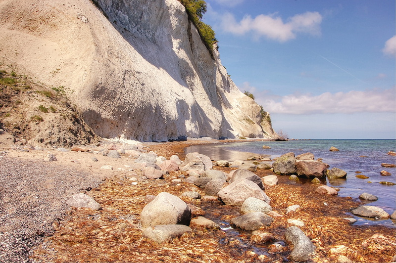 blue, tranquil scene, island, 2K, coast, beach, outdoors, bank, lake, white cliffs, water, pebble, denmark, sea, moen, hell, rock - object, vacations